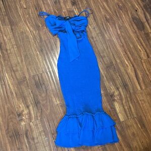 Elegant Blue High Low Dress